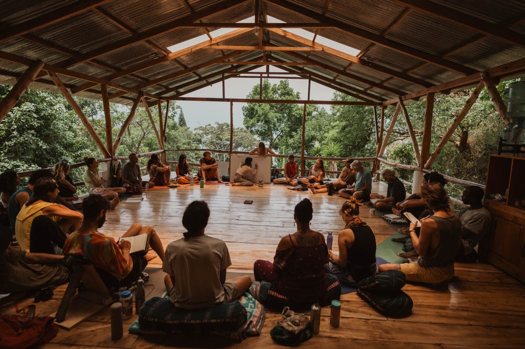 Afternoon workshop in an open-air shala